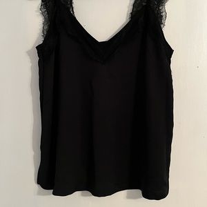 Black lace detail cami